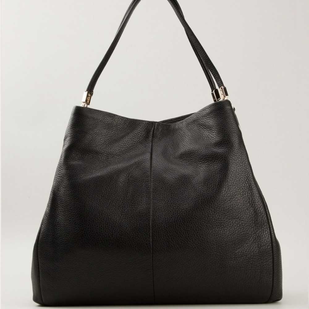 Coach Black Pebbled Leather Madison Phoebe Shoulder Bag